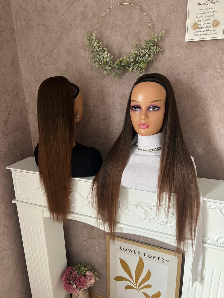 Rep za kosu - smedji pramen, ravni - 75cm - Prirodan izgled - Eynna Human hair perike, repovi, esktenzije, frizure, ljudska kosa, umjetna kosa, ekstenzije, nadogradnja,  kosa koja ocarava!